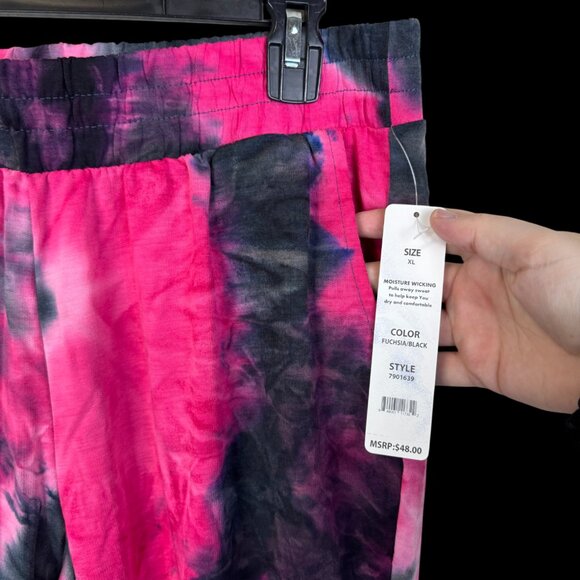 12. Small, Large - VOGO - Lightweight Tie Dye Joggers Loungewear Pink Black NEW - Picture 3 of 5